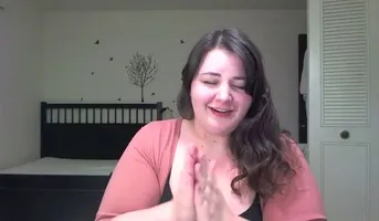 Lovely Brunette Chubby Girl Cadenza Curling Her Hair