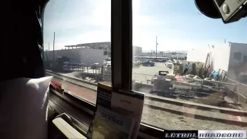 Alice traveling facial after she gets the big cock