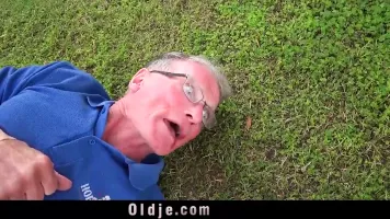 Big dong senior fucks cutie in bridge position