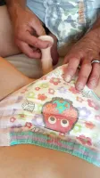 Boy and girl in wet goodnites diapers plat with a dildo sex
