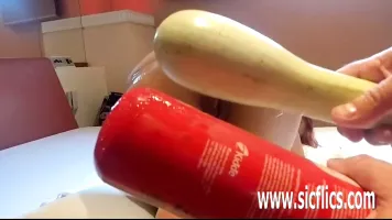 Extreme anal fisting and fire extinguisher fuck