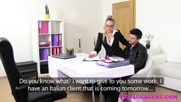 FemaleAgent MILF fixes studs broken heart with her tongue