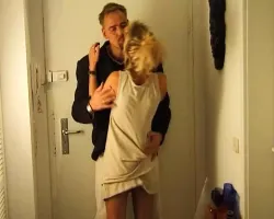 Good looking German lady adores warm cum on her curvy body