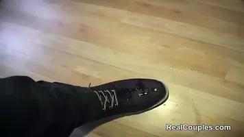 Hairy pussy gf takes fast ass fucking