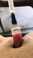 Homemade clit pump & pussy cum