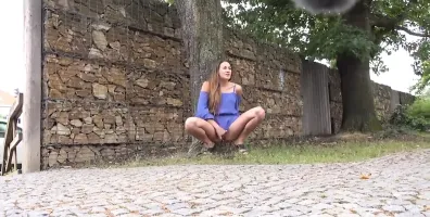 Hot woman Pissing In Public