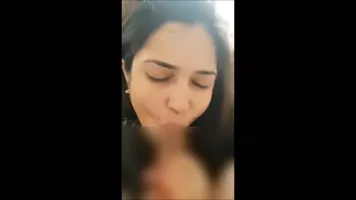 indian GF sucking cock like she got sweet candy.
