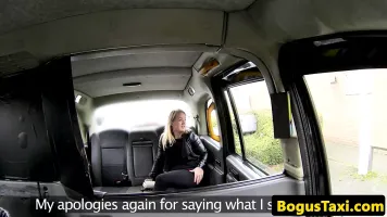 Inked brit taxi babe arsefucked on backseat