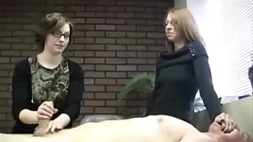 Nerd girl in jerk-test