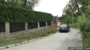 Old blonde grandma enjoys riding cock