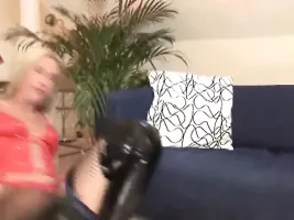 Old man and tall blonde