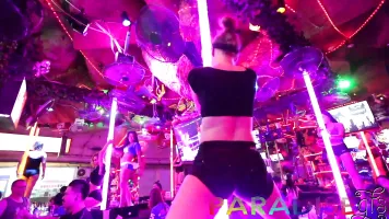 Paradise Gfs - Twins sucking cock in club - Part 1