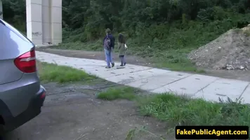 Pickedup french amateur banged outdoors