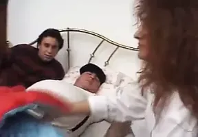 private nurse stimulate old fat man