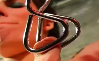 Psycho Supersadist Master Hector tortures the nipples of his slave girl Conny extrem.