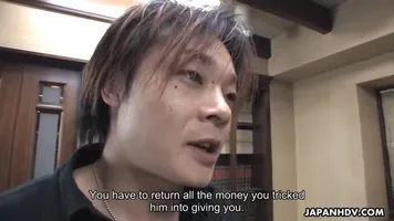 Repaying her debt by fucking her man's cock hard