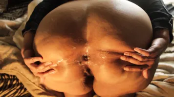 SHE PULLED MY DICK OUT OF HER ASSHOLE AND JACKED IT ON HER ASS