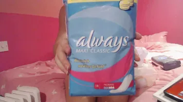 Testing some pads in pink panty