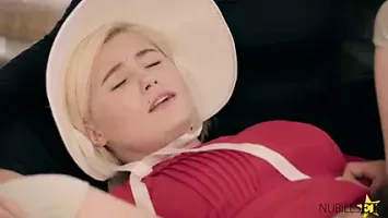 Threesome with stepdaughter and wife