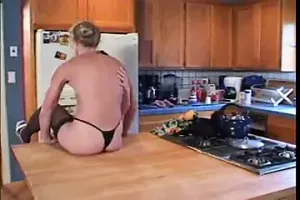 Two lesbians mature and young with strap