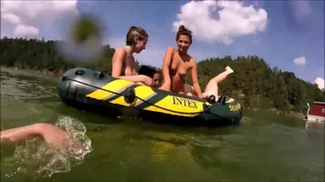 Wild girls skinny dipping