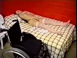 young paraplegic girl fondles and masturbates